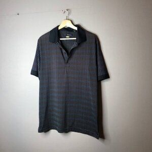 Greg Norman golf black brown shirt polo medium